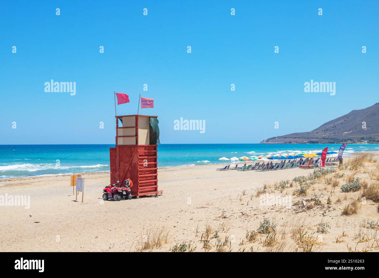 Plage Episkopi, Rethymno, Crète, Iles grecques, Grèce Banque D'Images