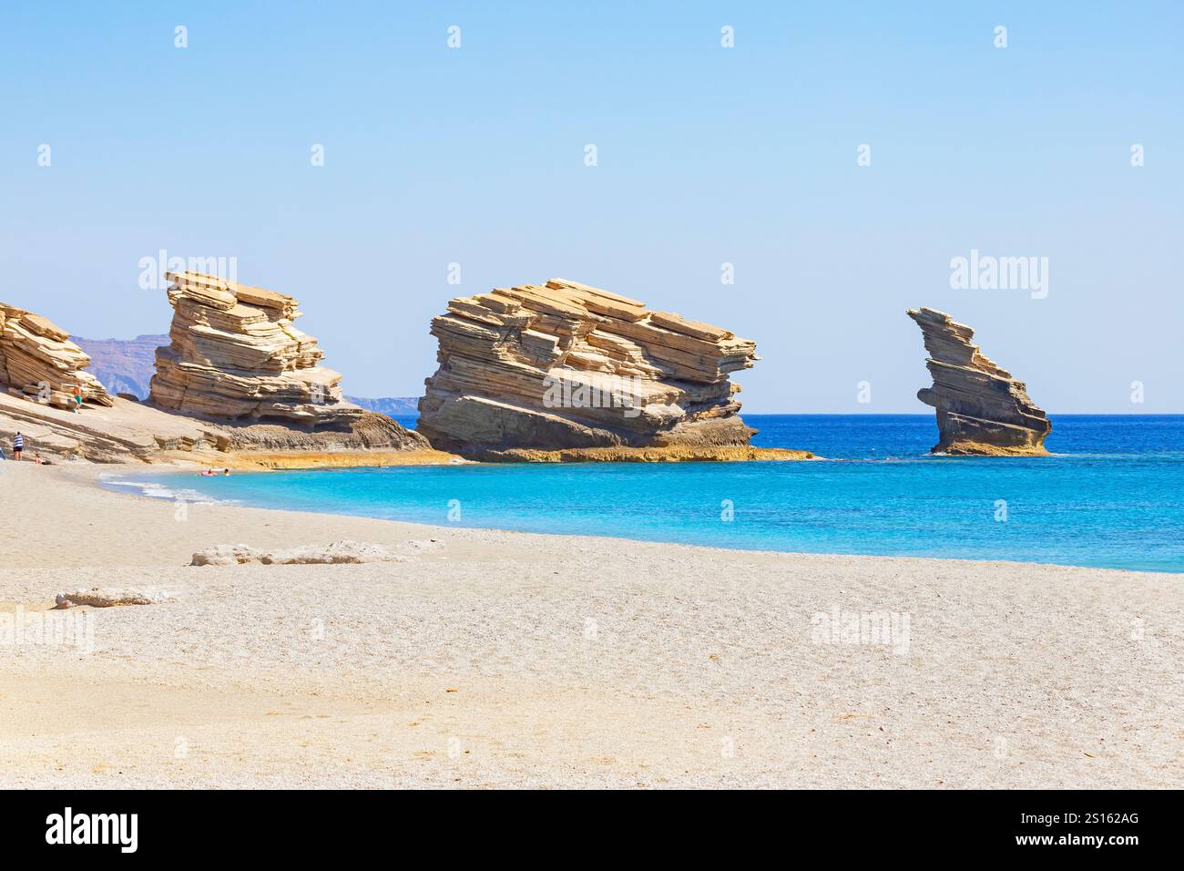 'Les trois pierres' se trouvant à la plage de Triopetra, Triopetra, sud de la Crète, Crète, Iles grecques, Grèce Banque D'Images