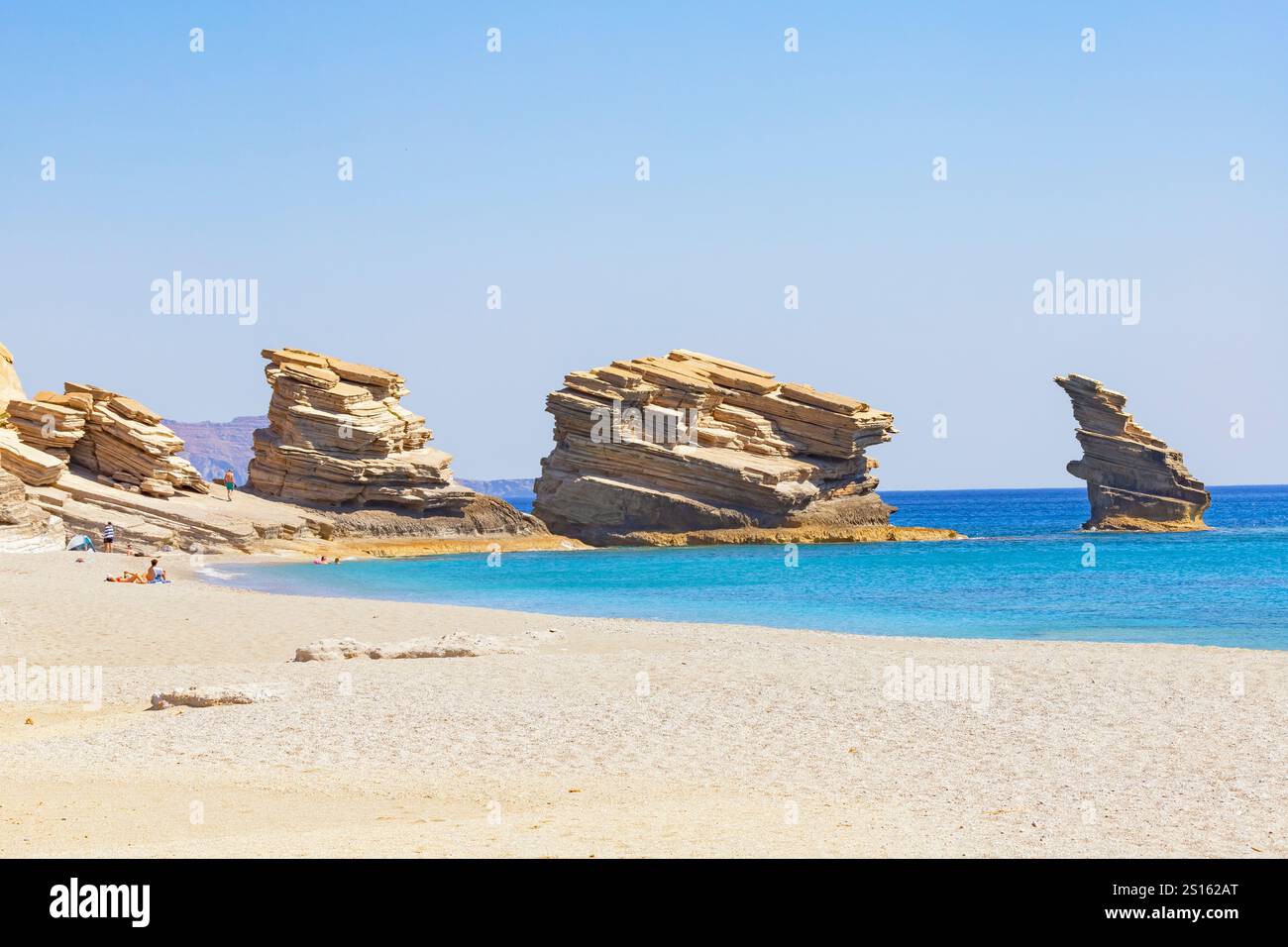 'Les trois pierres' se trouvant à la plage de Triopetra, Triopetra, sud de la Crète, Crète, Iles grecques, Grèce Banque D'Images