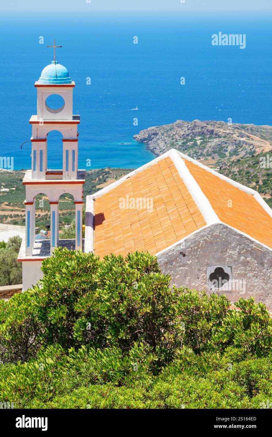 Église orthodoxe, Platanos, Chania, Crète, îles grecques, Grèce Banque D'Images