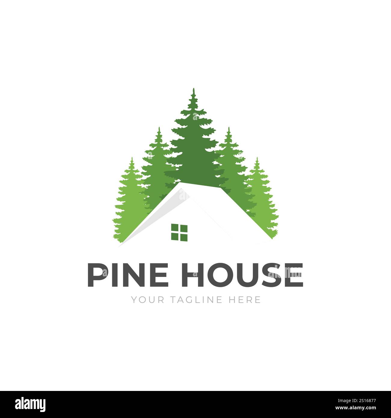 Vecteur de conception de logo de forêt de maison Illustration de Vecteur