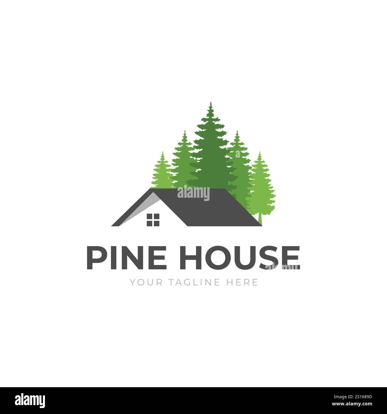 Vecteur de conception de logo de forêt de maison Illustration de Vecteur