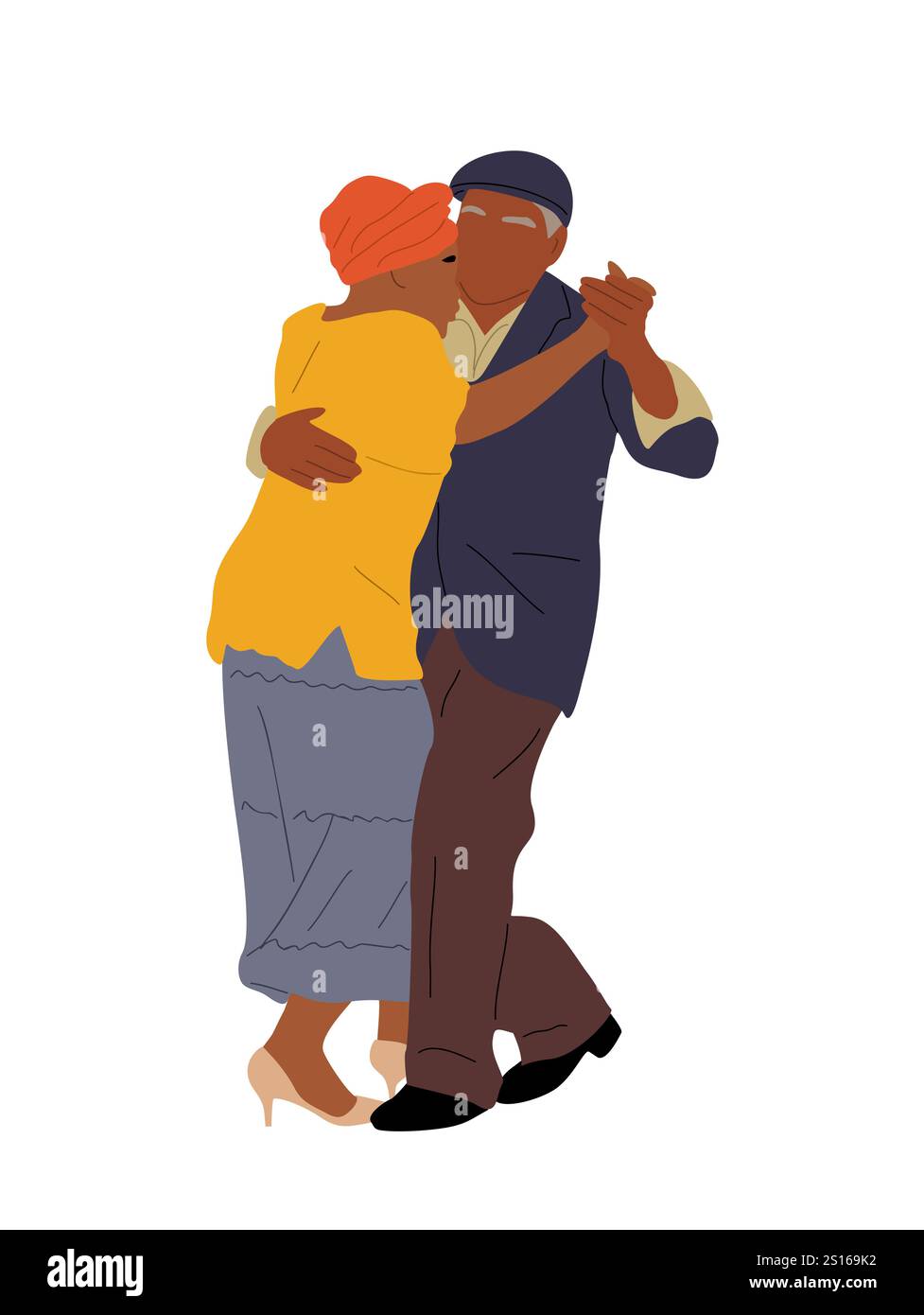 Couple senior dansant la danse latina, tango, salsa Illustration de Vecteur