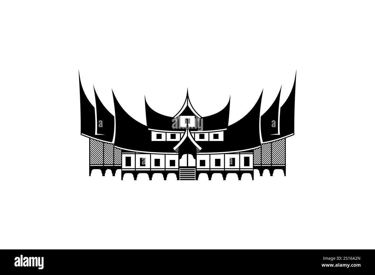 vecteur d'illustration de silhouette de gadang rumah Illustration de Vecteur