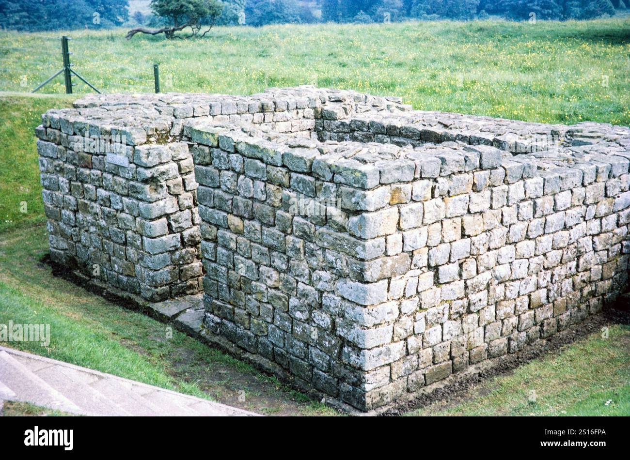 Visite de la société archéologique au mur d'Hadrien, Northumberland, Angleterre, coin sud-est du fort romain de Chesters, Hexham 1969 Banque D'Images