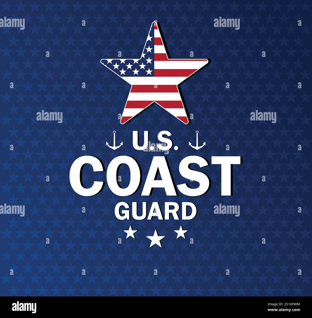 Bannière de la Garde côtière AMÉRICAINE pour les publications sur les médias sociaux Illustration de Vecteur