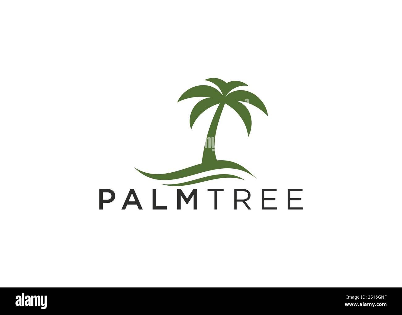 Modèle minimaliste de logo de palmier Illustration de Vecteur