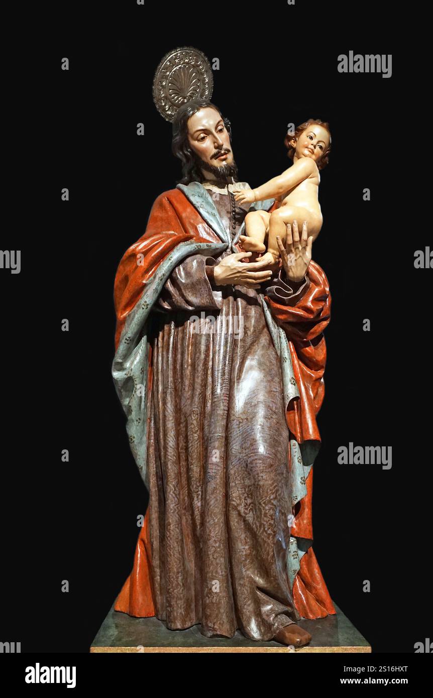 Saint Joseph avec l'enfant (1702) de Diego de Mora (1658-1729) Banque D'Images Saint Joseph avec l'enfant (1702) de Diego de Mora (1658-1729) Banque D'Images