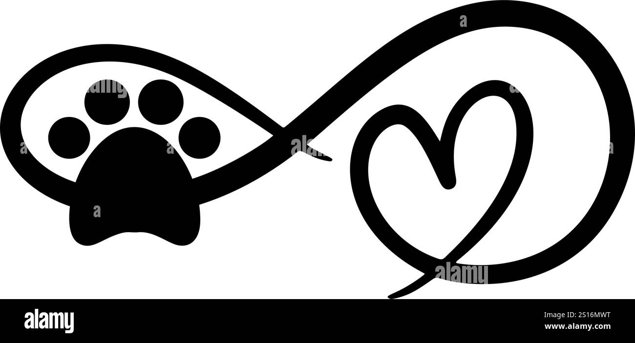 Stickers Patte De Chat Avec Cœur - "J'aime Les Animaux" - Vinyle - Neuf