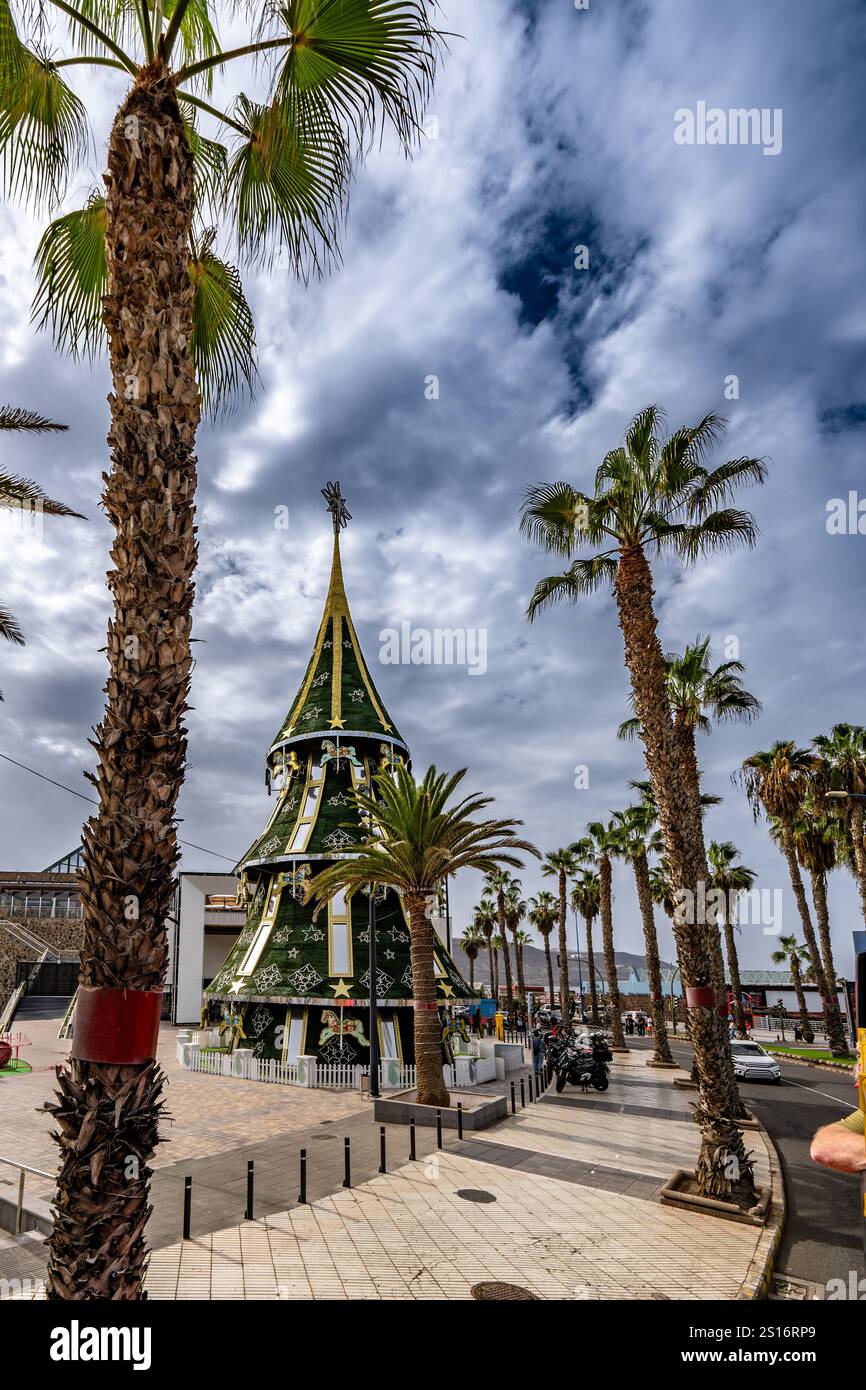 grand arbre de noël en espagne gran canaria las palmas Banque D'Images