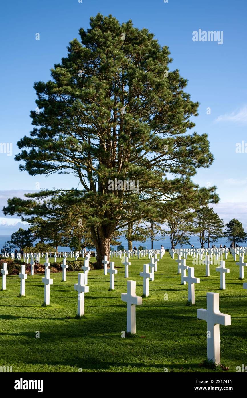 Cimetière Américain, Colleville, Normandie, France Banque D'Images