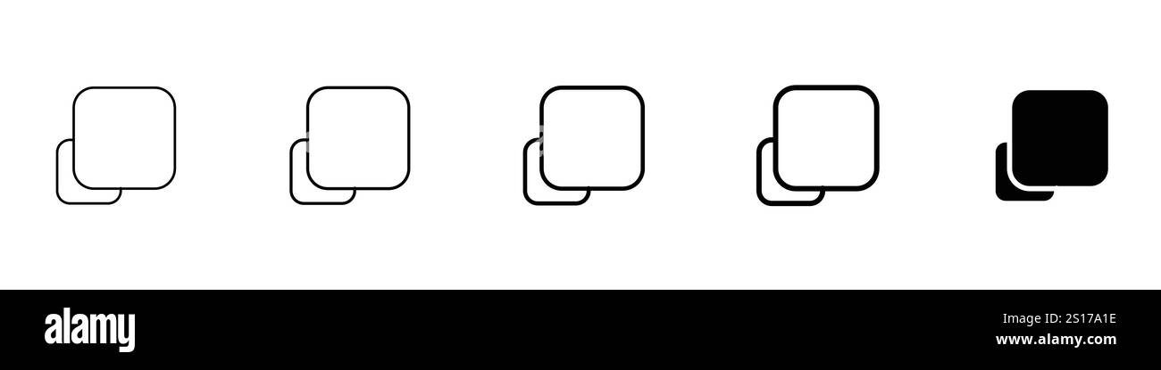 Ensemble de 5 icône pop-up - 1 Silhouette - 1 vecteur non développé - icône de vecteur de contour d'icône pop-up noir et blanc pour un design pop-up Illustration de Vecteur