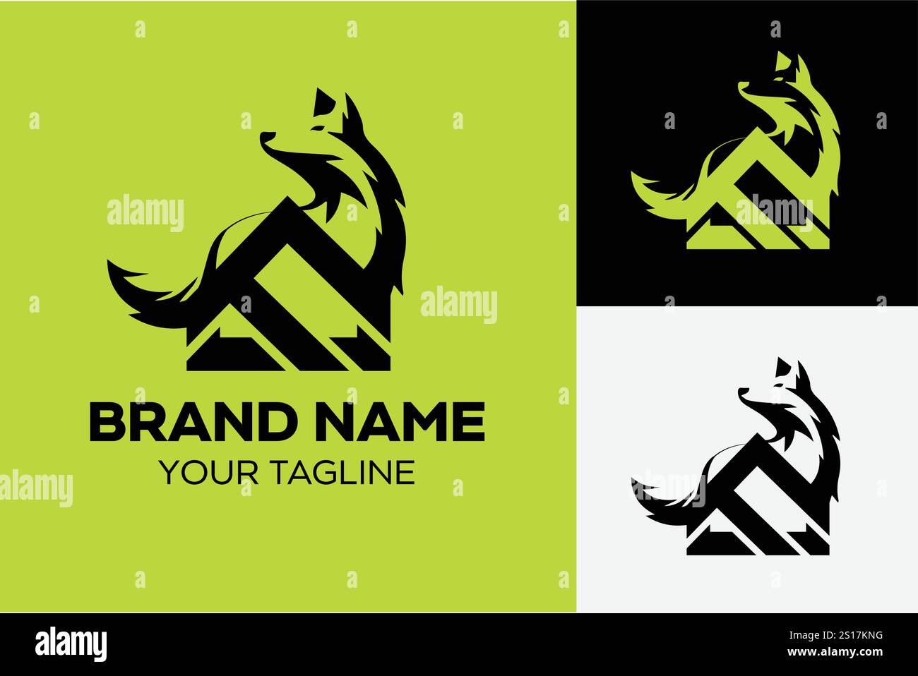 Lettre logo UF, monogramme UF, logo UF initial, logo UF, icône, vecteur, Fox + logo créatif. Illustration de Vecteur