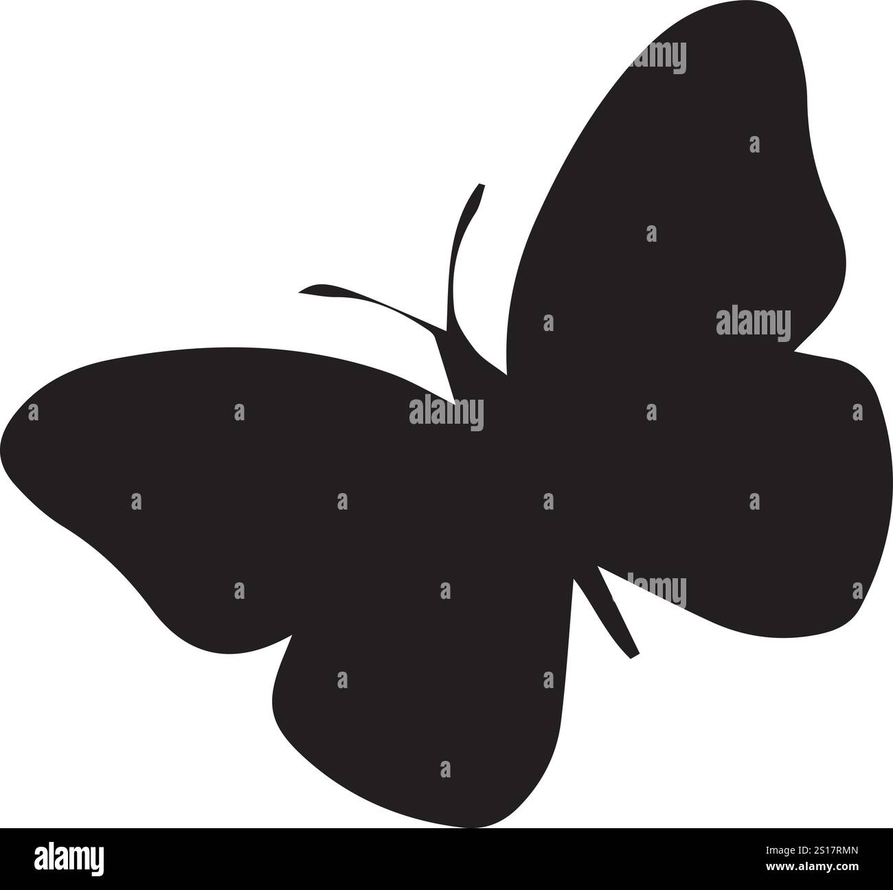 Silhouette de papillon noir et blanc adapté à divers graphismes Illustration de Vecteur