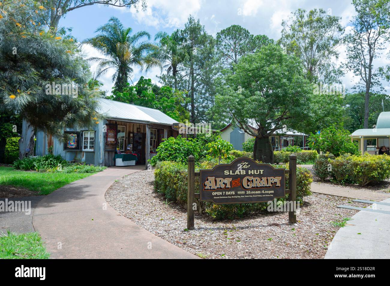 The Slab Hut Arts and Crafts, Stamford Village, Stamford Valley, Queensland, Queensland, Queensland, Queensland, Queensland, Australie Banque D'Images
