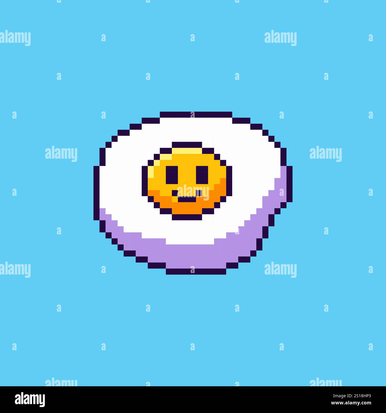 Pixel art Smiley Egg conception d'actifs de jeu Illustration de Vecteur