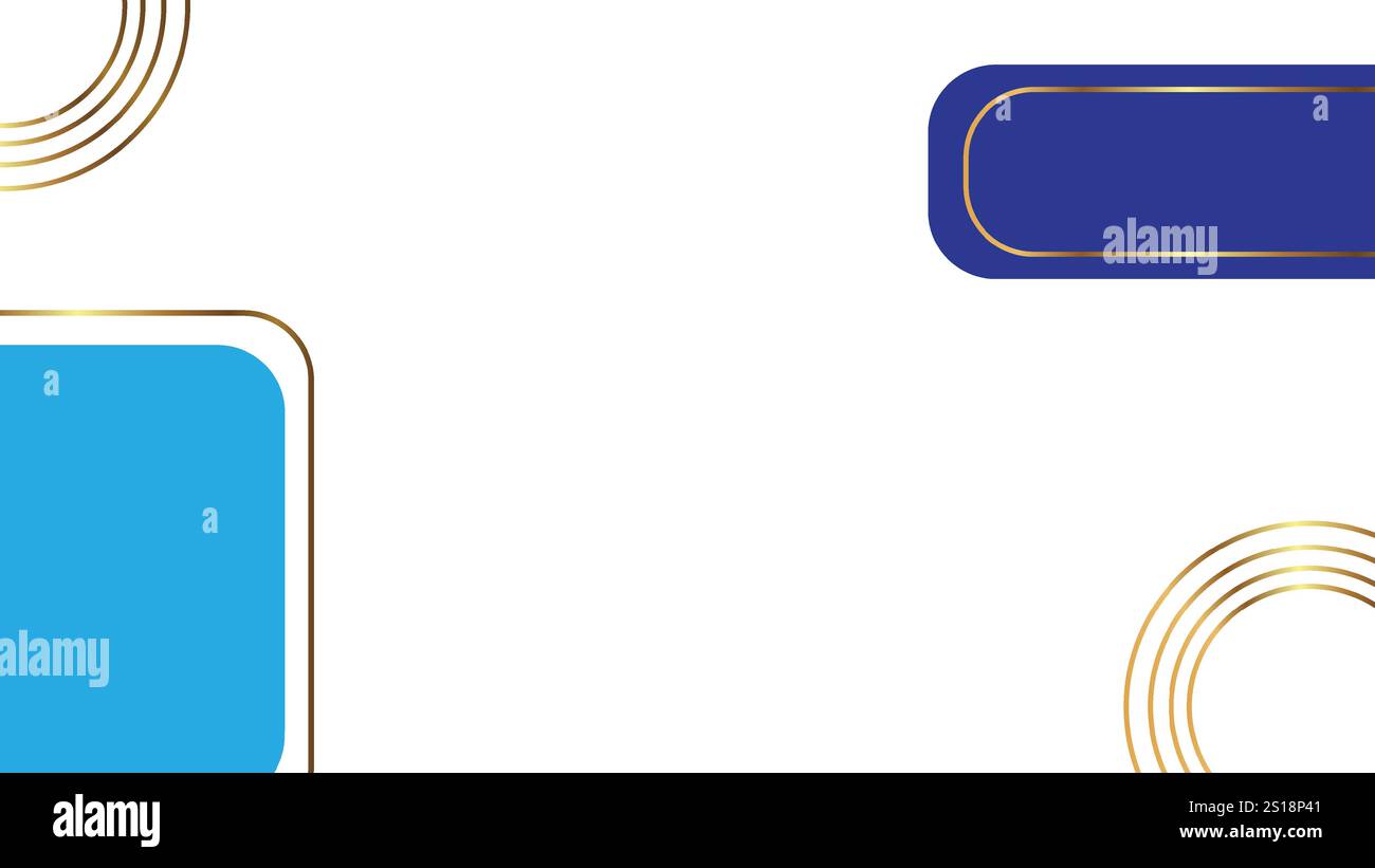 objets dorés et bleus et modèle de fond d'espace blanc Illustration de Vecteur