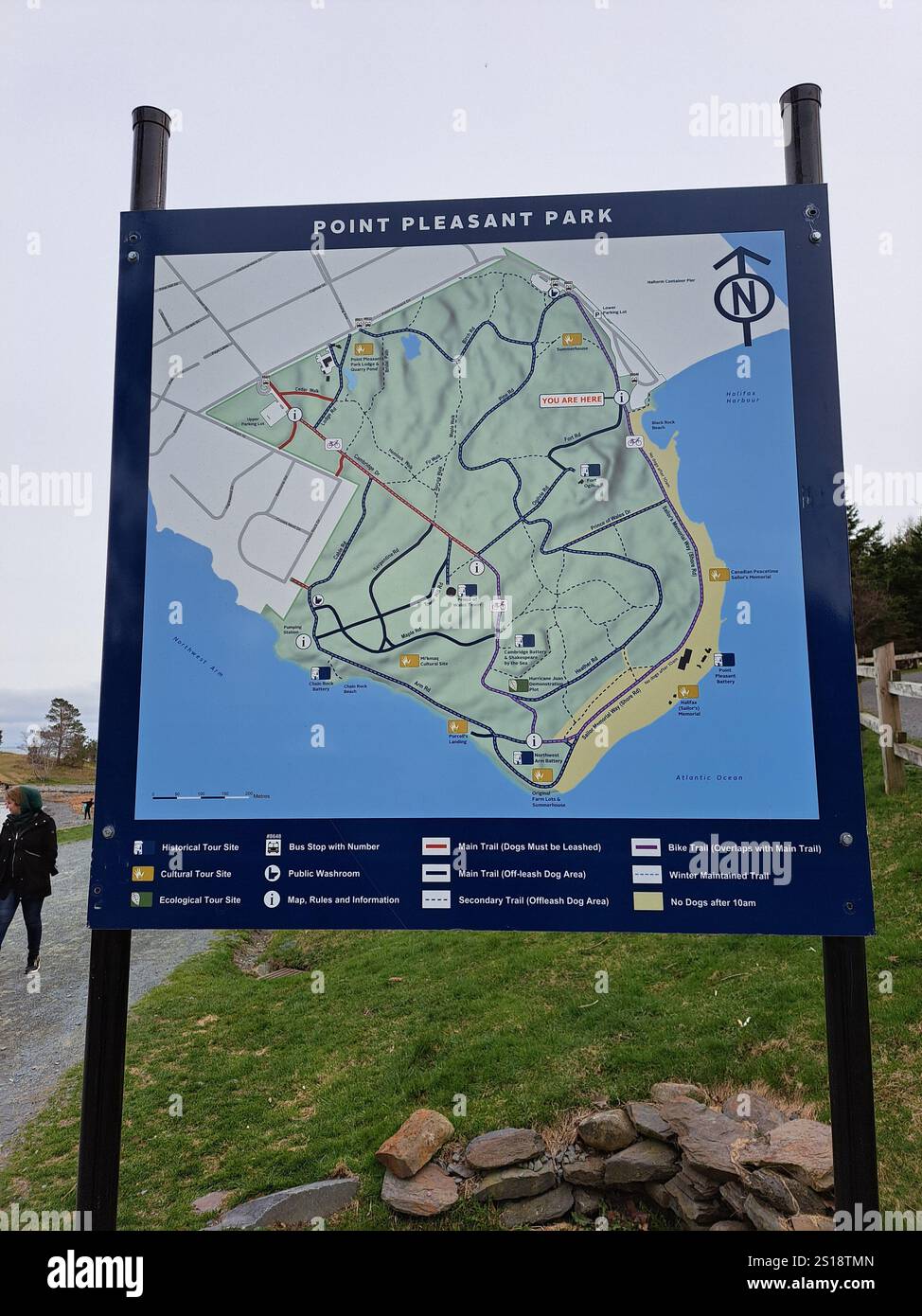Carte du parc point Pleasant à Halifax, Nouvelle-Écosse, Canada Banque D'Images
