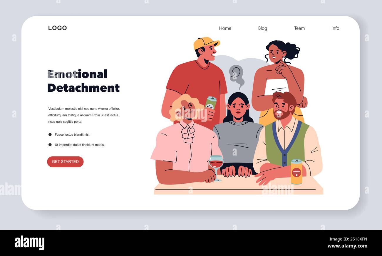 Concept Burnout. Illustration vectorielle représentant des employés avec des expressions variées, symbolisant l'épuisement et le désengagement au travail. Style détaillé et moderne. Illustration de Vecteur