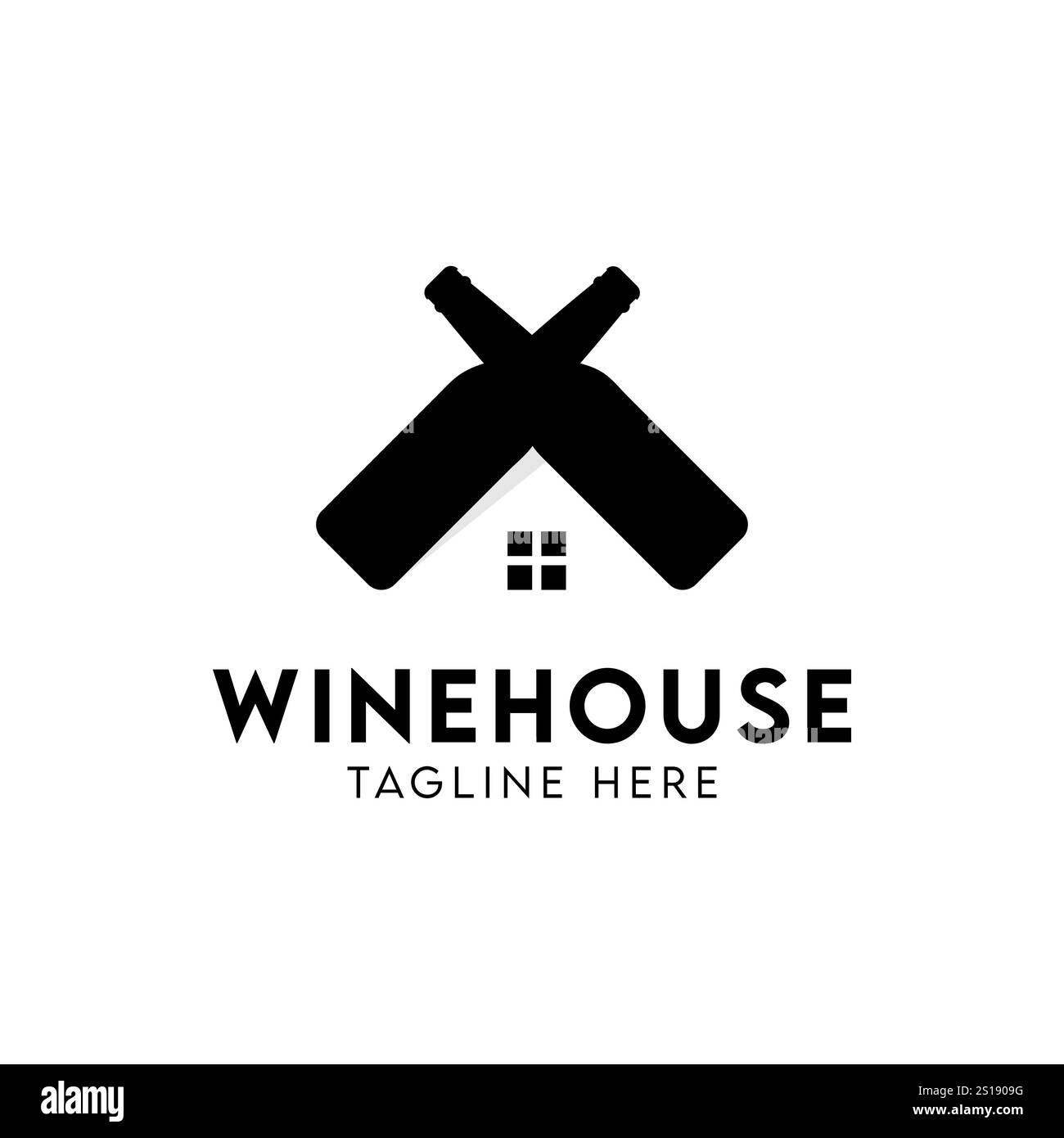Conception de modèle de logo de maison de vin. Illustration vectorielle. Illustration de Vecteur