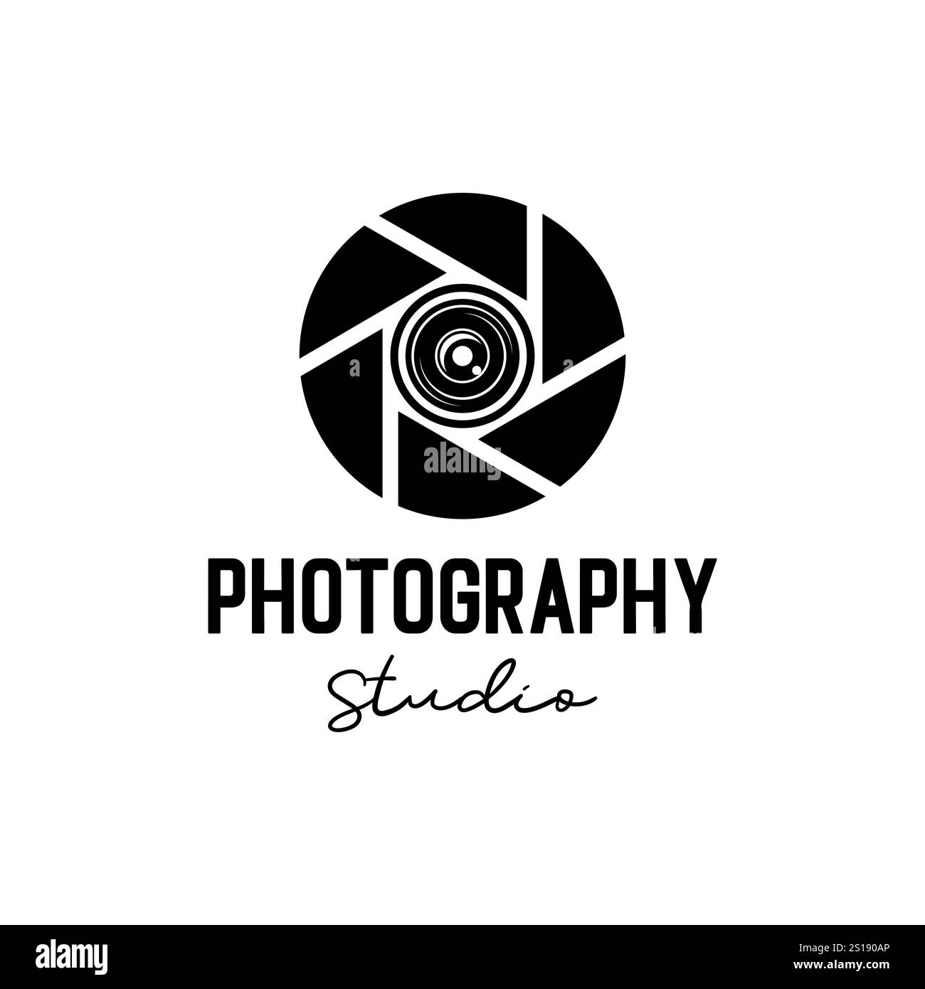 modèle vectoriel d'icône de concept de studio de photographie de caméra Illustration de Vecteur