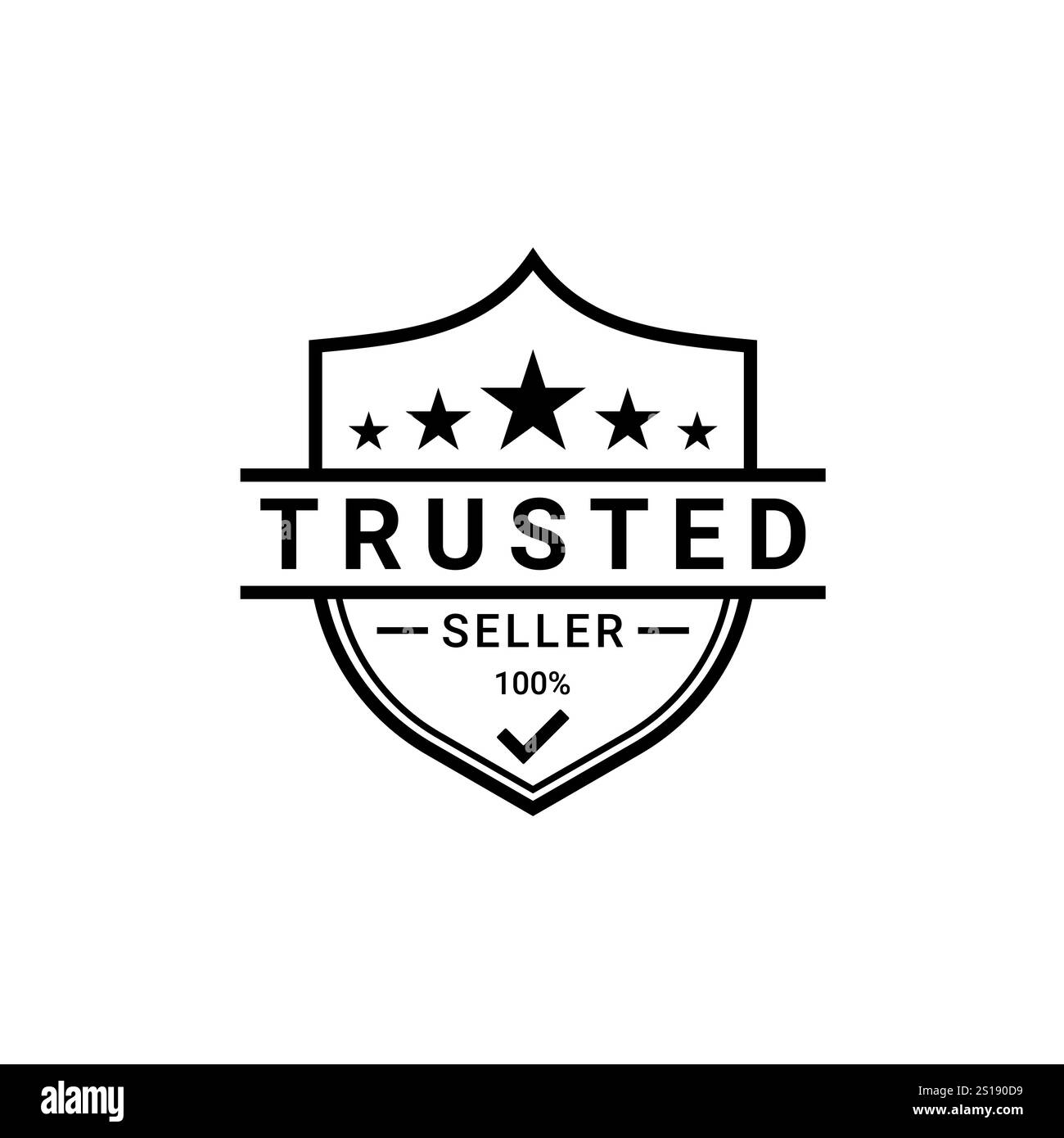 Vecteur de conception de logo Shield Trusted Seller Stamp Illustration de Vecteur