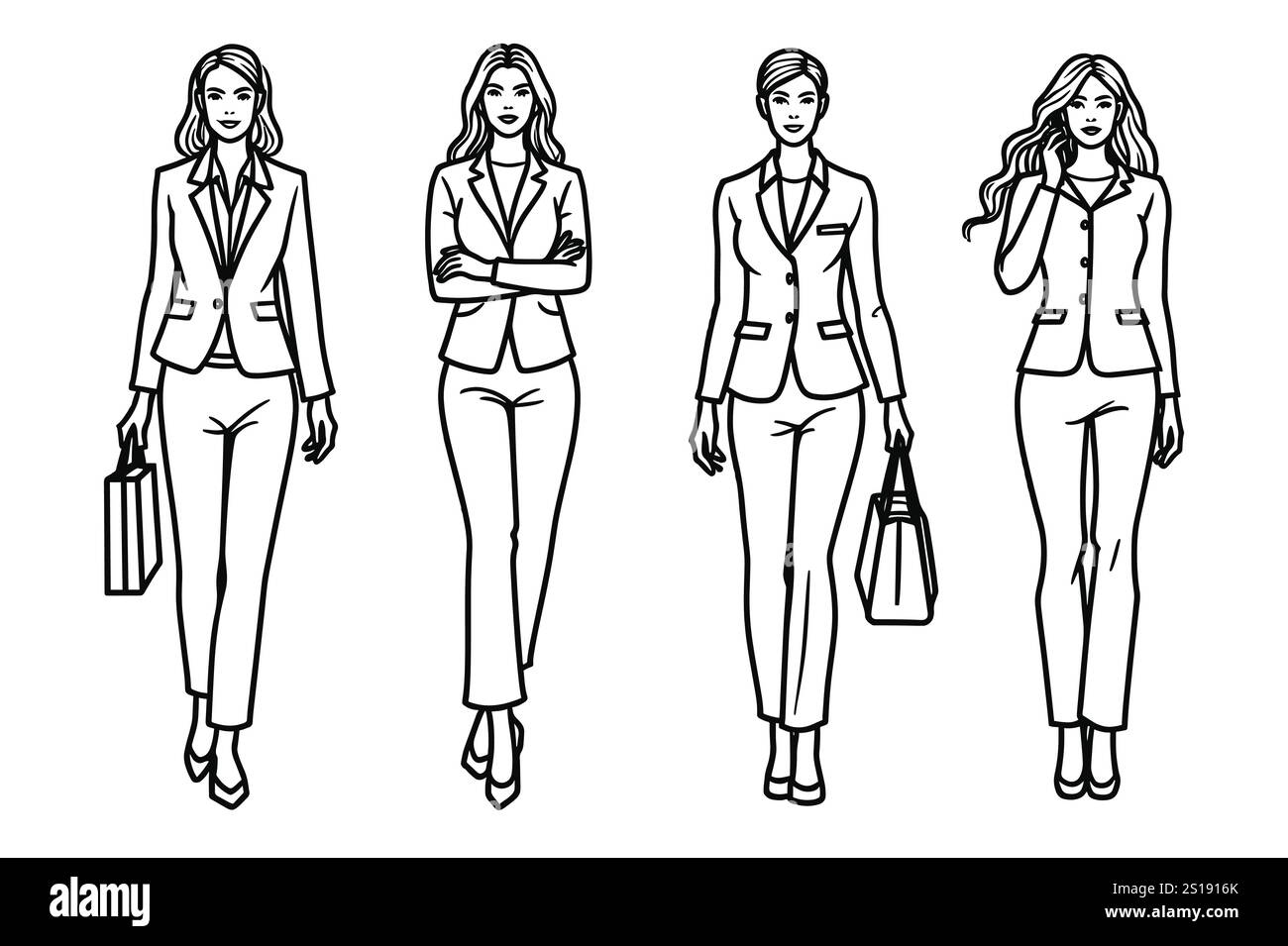 Femmes professionnelles en tenue d'affaires Illustration de Vecteur