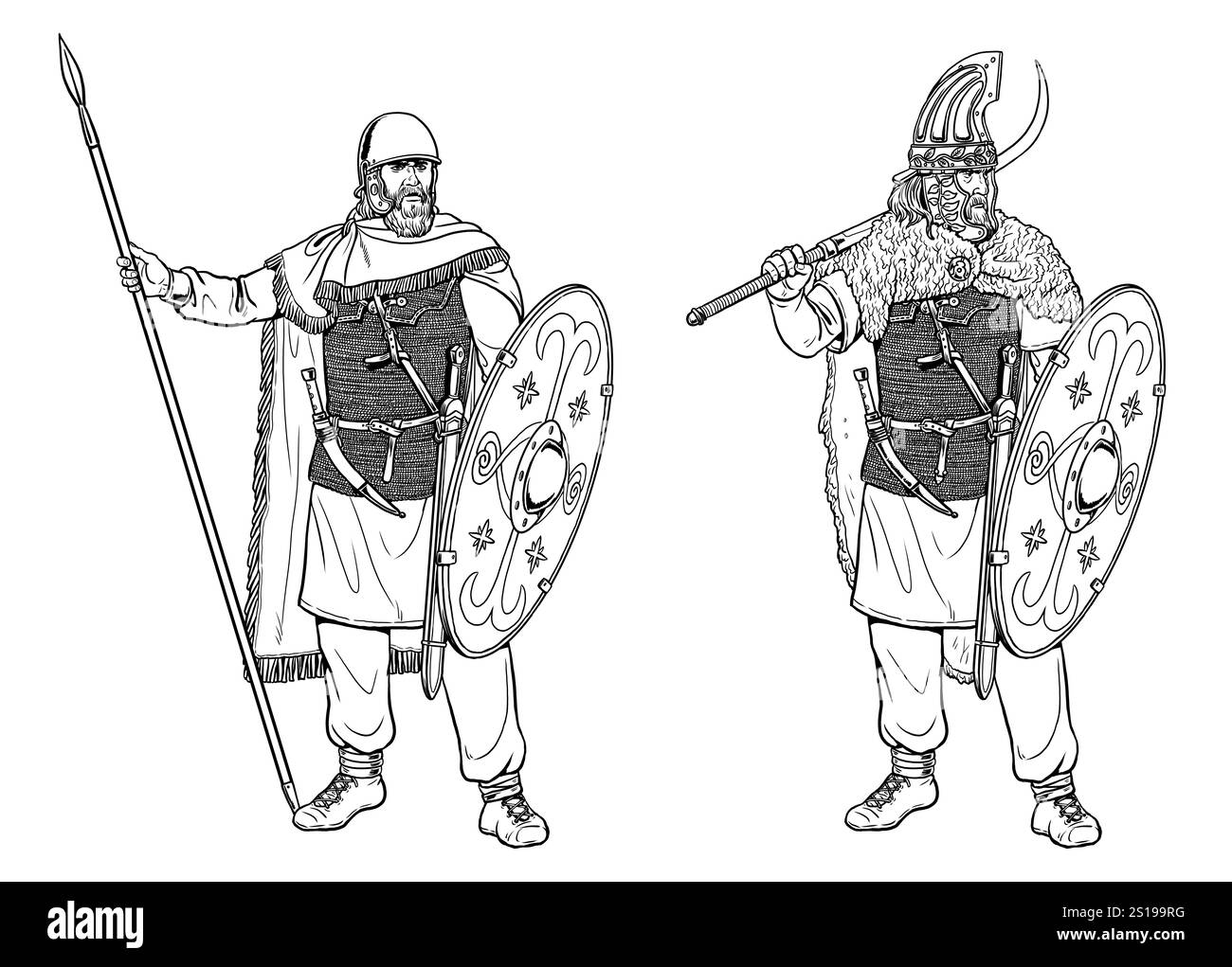 Guerriers daciens. Dangereux et courageux ennemis de l'Empire romain. Banque D'Images