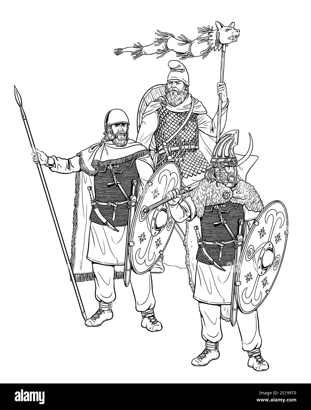 Guerriers daciens. Dangereux et courageux ennemis de l'Empire romain. Banque D'Images