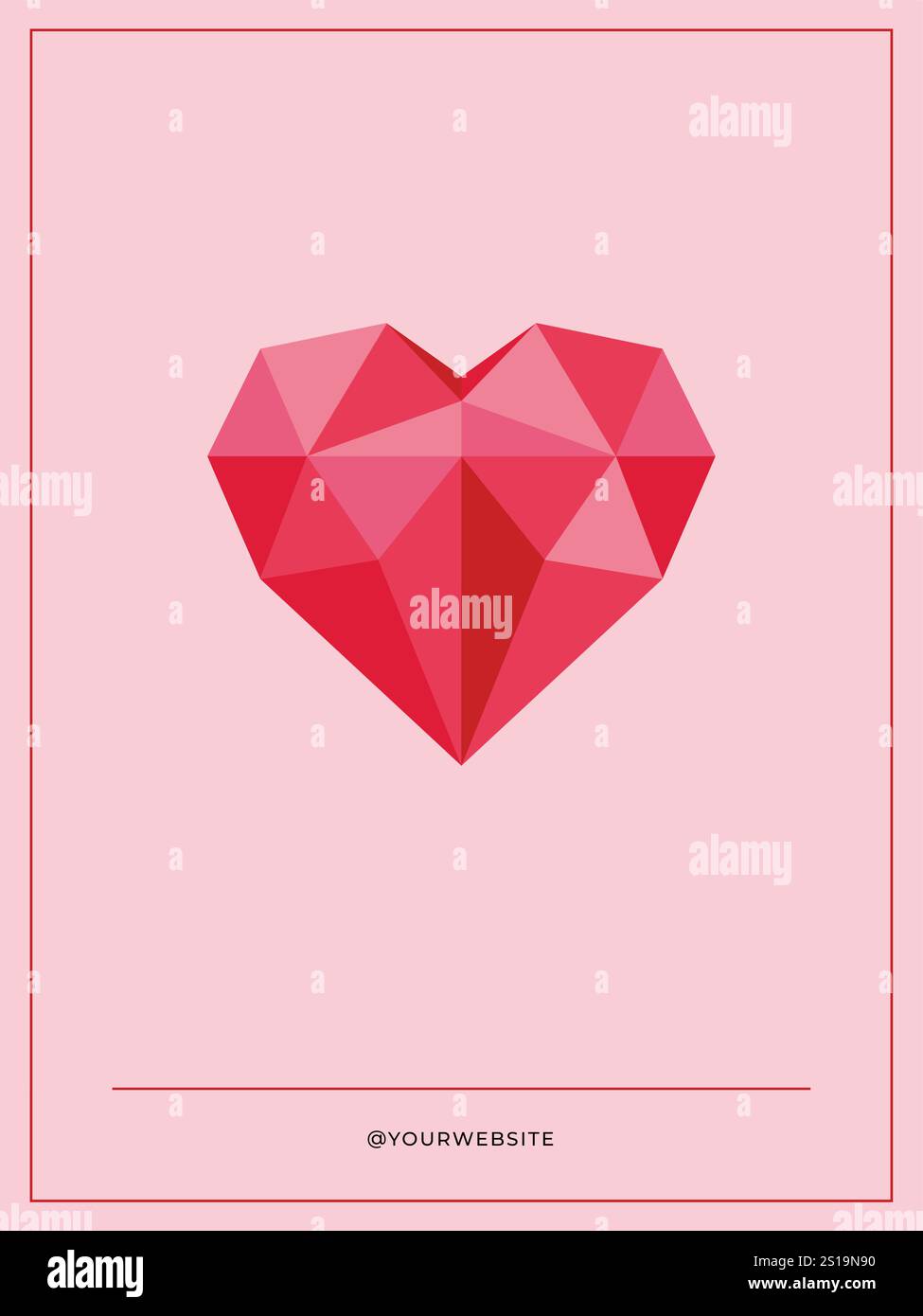 Affiche de Saint-Valentin, carte de voeux, couverture, étiquette, modèles de promotion des soldes, invitations de mariage, fond de modèle dans le style géométrique moderne tendance Illustration de Vecteur