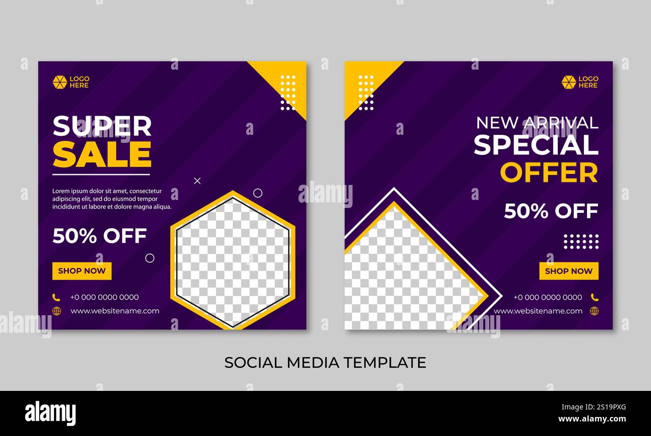 Modèle de conception de publication de médias sociaux de vente vecteur Premium Illustration de Vecteur