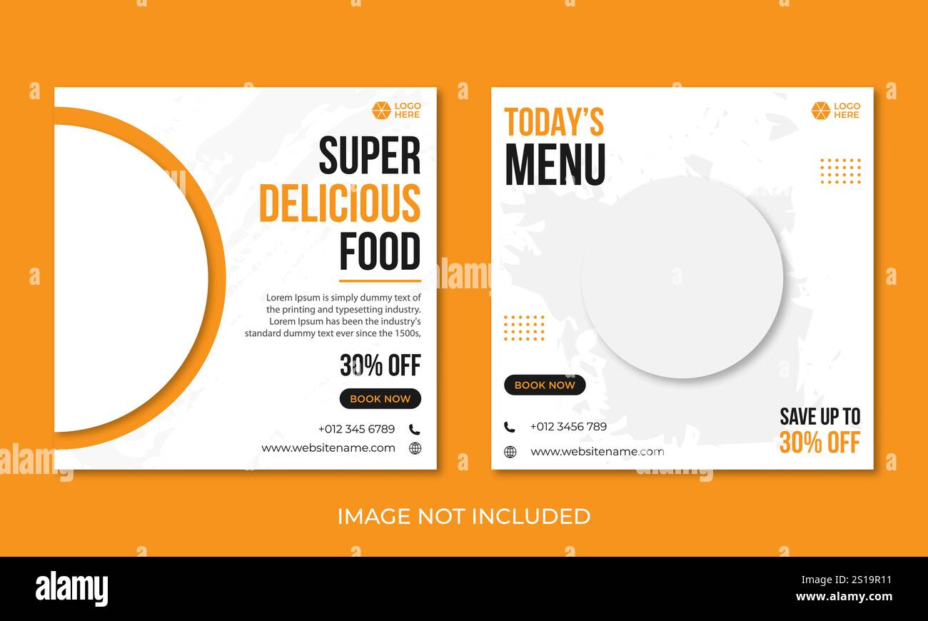 modèle de conception de publication de médias sociaux alimentaires Illustration de Vecteur