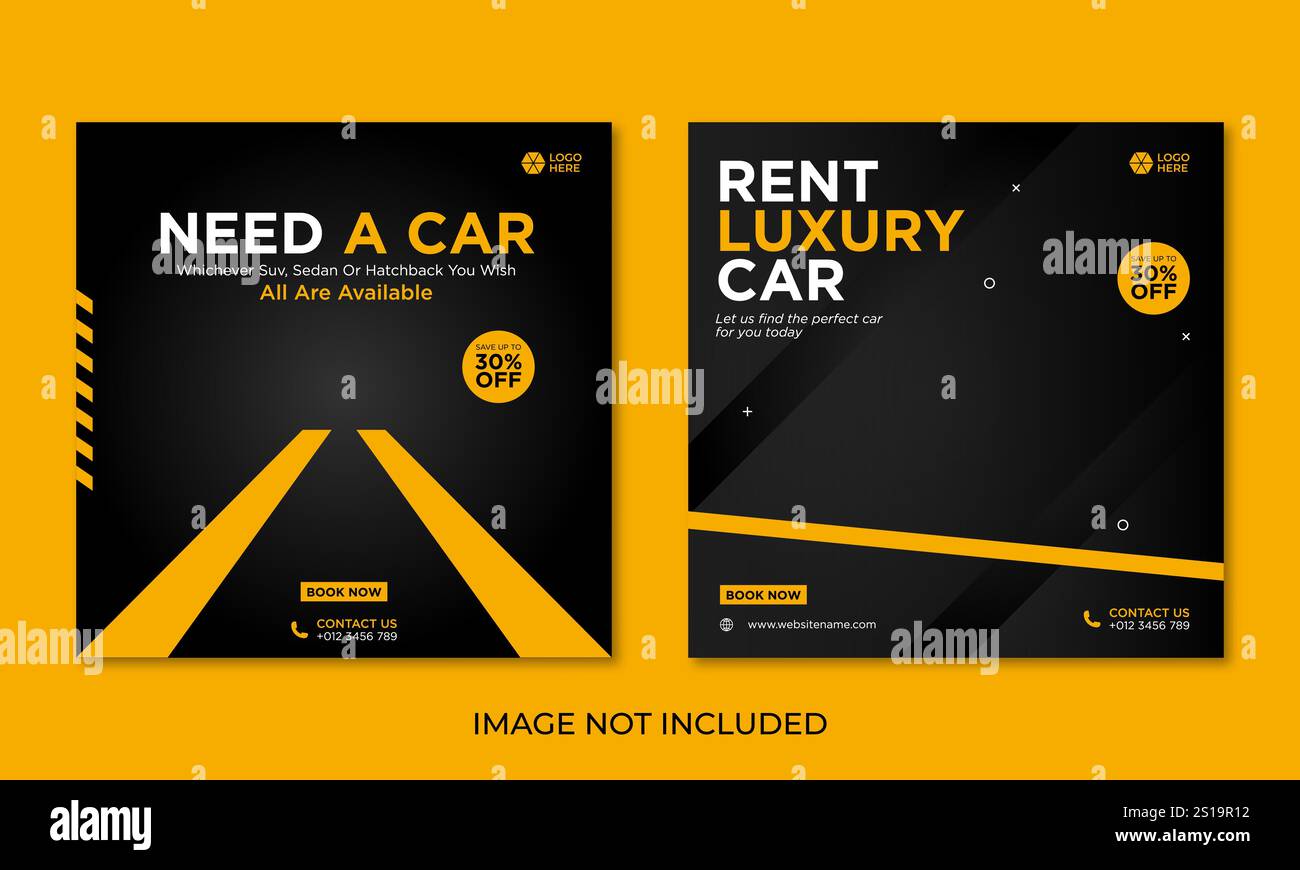 Modèle de bannière de médias sociaux de location de voiture Illustration de Vecteur