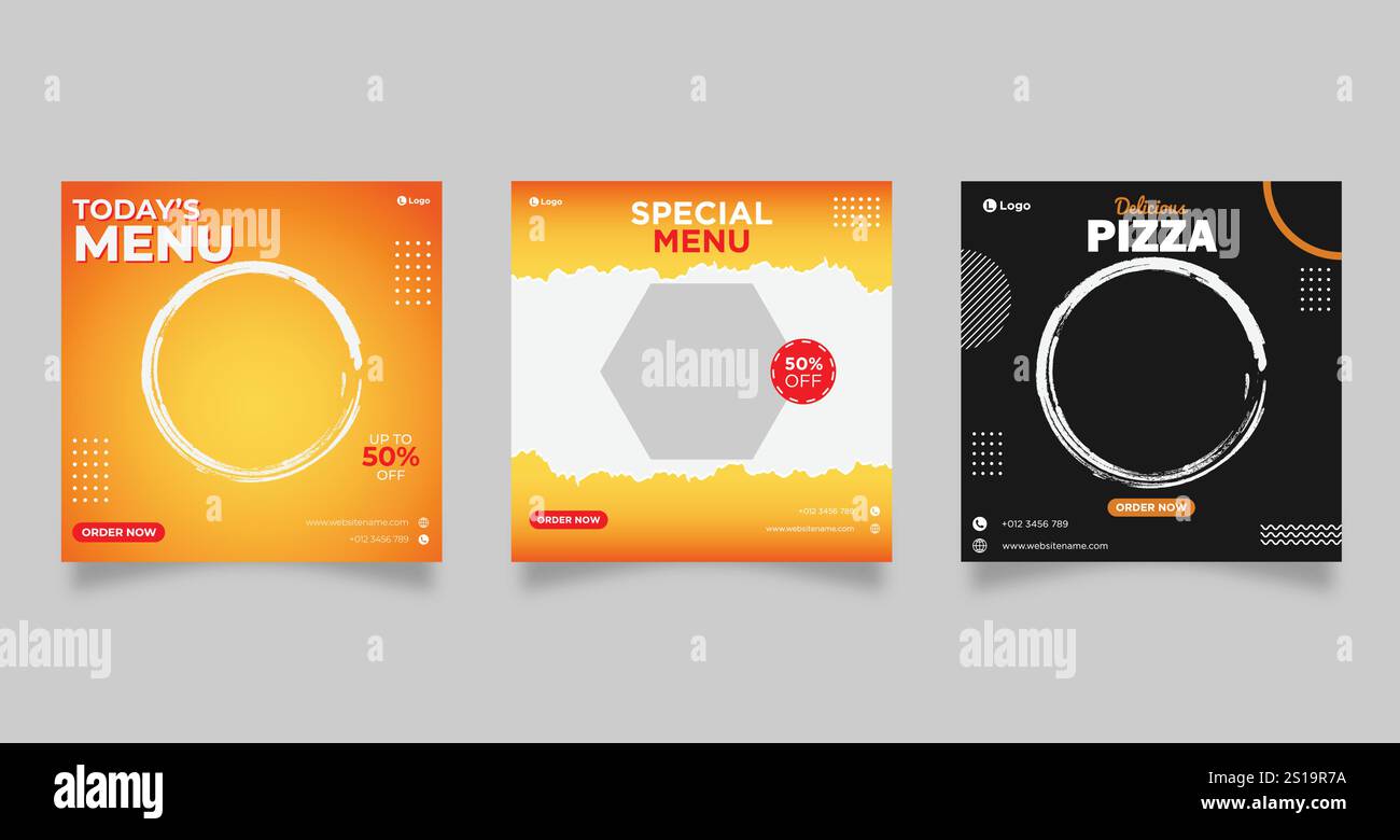 Modèle de bannière de menu alimentaire, modèle de publication sur les médias sociaux Illustration de Vecteur