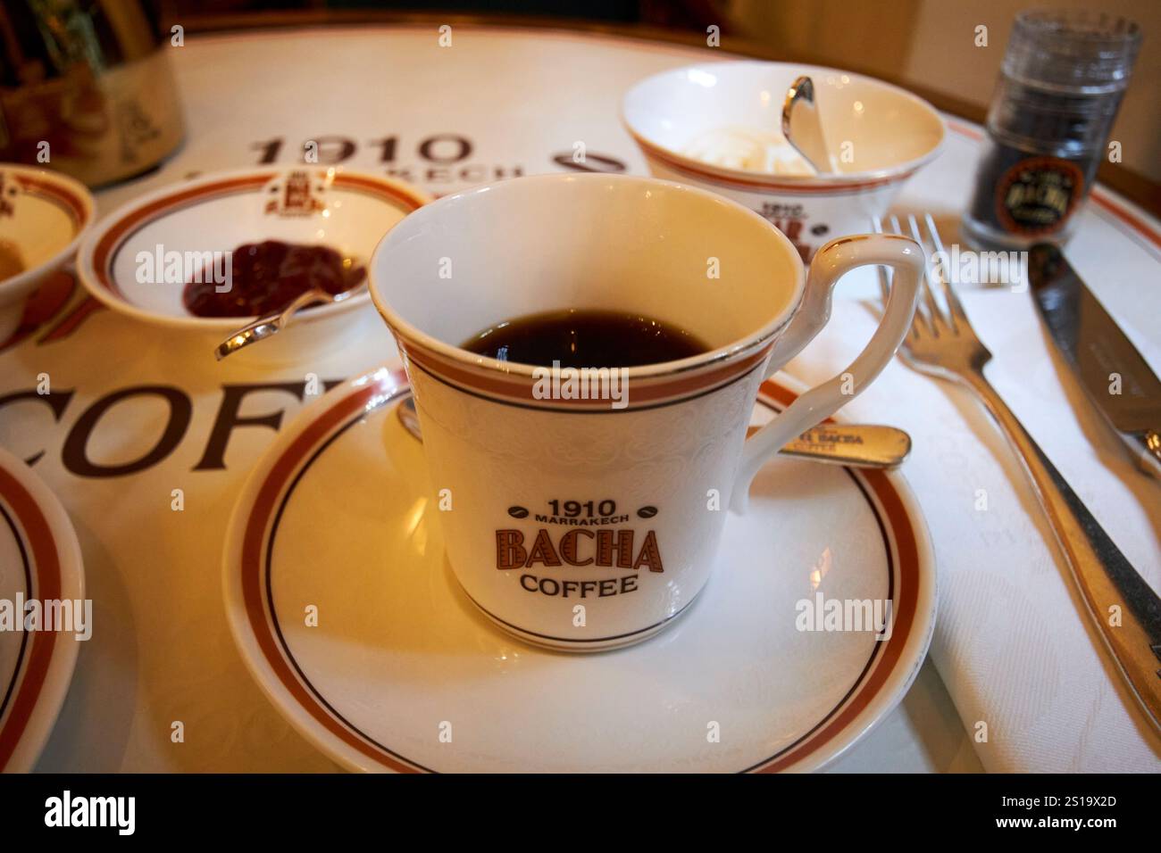 tasse de café au café bacha marrakech, maroc Banque D'Images