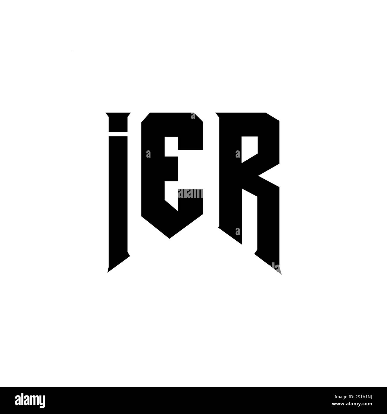 Conception de logo de lettre Ier pour la société de technologie. Combinaison de couleurs noir et blanc de conception de logo Ier. Logo Ier, vecteur Ier, conception Ier, icône Ier, Ier alph Illustration de Vecteur