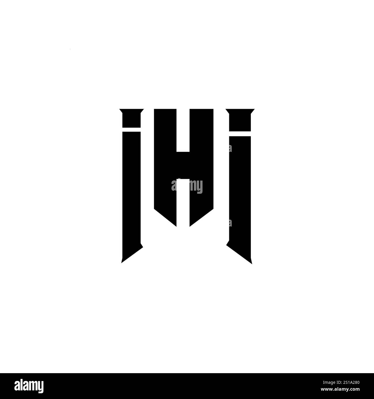Conception de logo IHI Letter pour la société de technologie. Logo IHI combinaison de couleurs noir et blanc. Logo IHI, vecteur IHI, conception IHI, icône IHI, IHI alph Illustration de Vecteur