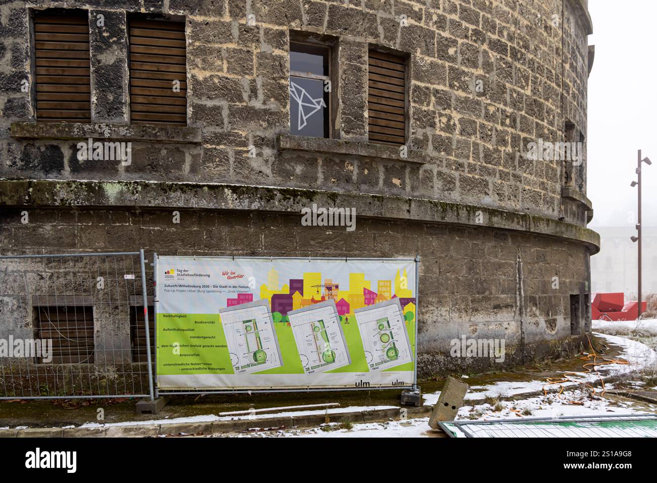 Wilhelmsburg. Bundesfestung Ulm. IM 19. Jahrhunderts War sie die größte millitärische Befestigungsanlage en Europe. // 30.12.2024 : Ulm, Bade-Württemberg, Deutschland *** forteresse fédérale de Wilhelmsburg Ulm au XIXe siècle, c'était la plus grande fortification militaire d'Europe 30 12 2024 Ulm, Bade-Württemberg, Allemagne Banque D'Images
