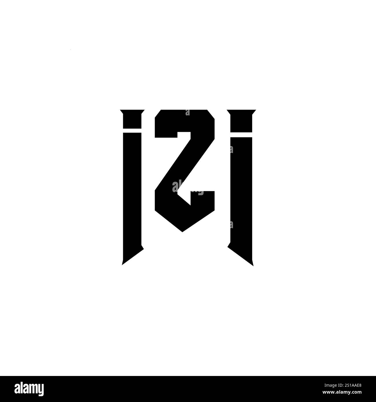 Conception de logo IZI lettre pour la société de technologie. Combinaison de couleurs noir et blanc de conception de logo IZI. Logo IZI, vecteur IZI, conception IZI, icône IZI, alph IZI Illustration de Vecteur