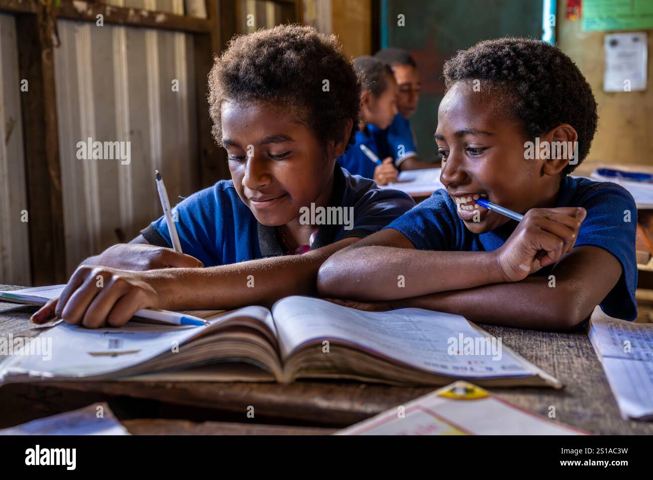 Papouasie-Nouvelle-Guinée, Province des hautes terres occidentales, vallée de Wahgi, région du mont Hagen, mont Hagen, école Paia Corner Banque D'Images