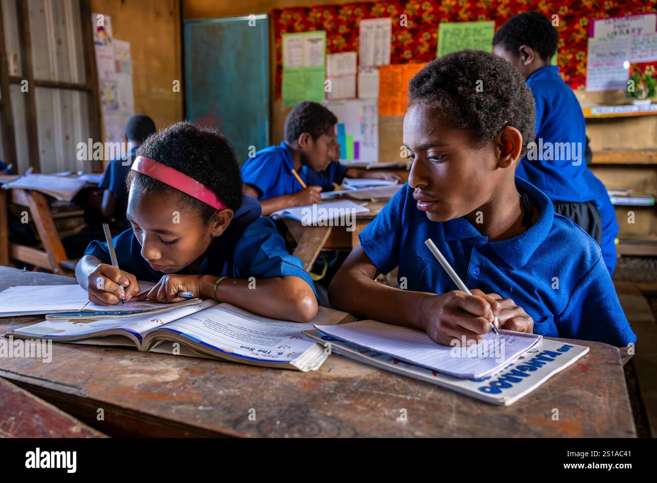 Papouasie-Nouvelle-Guinée, Province des hautes terres occidentales, vallée de Wahgi, région du mont Hagen, mont Hagen, école Paia Corner Banque D'Images