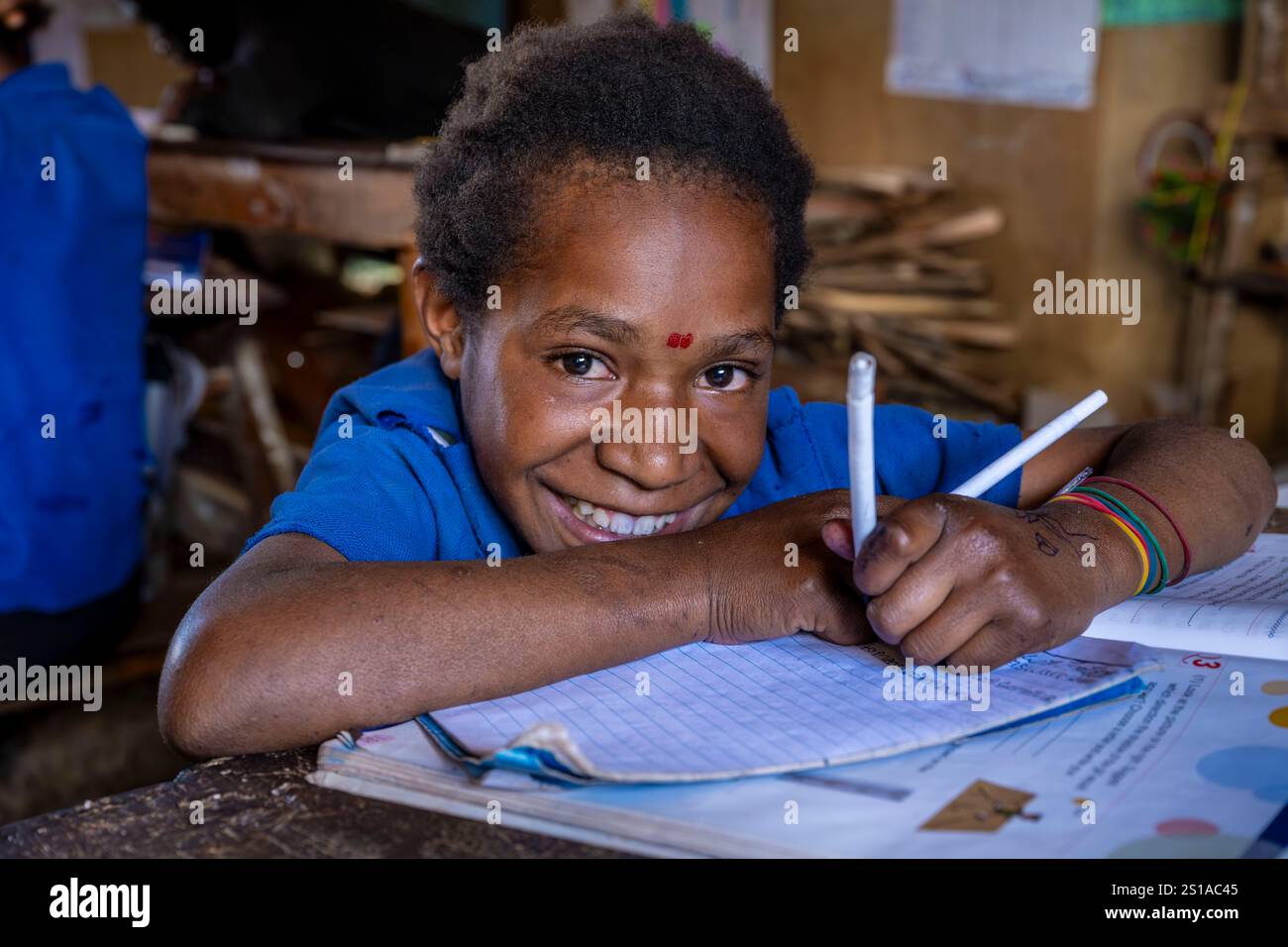 Papouasie-Nouvelle-Guinée, Province des hautes terres occidentales, vallée de Wahgi, région du mont Hagen, mont Hagen, école Paia Corner Banque D'Images