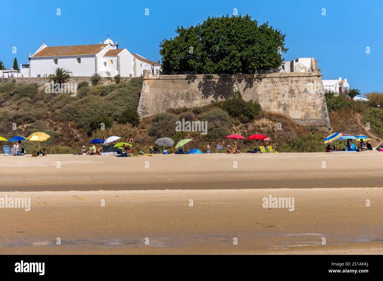 Portugal, Algarve, Parc naturel de Ria Formosa, Tavira, forteresse du village de Cacela Velha Banque D'Images