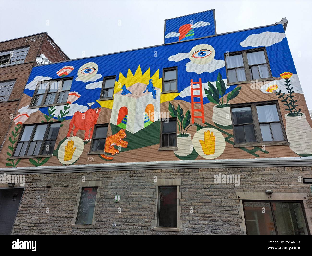 ECHO murale sur le boulevard Saint-Laurent au centre-ville de Montréal, Québec, Canada Banque D'Images