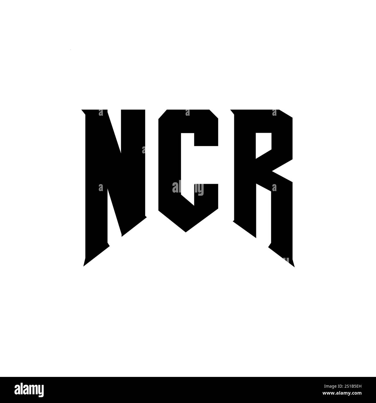 Conception de logo de lettre de NCR pour la société de technologie. Combinaison de couleurs noir et blanc de conception de logo NCR. Logo NCR, vecteur NCR, conception NCR, icône NCR, alph NCR Illustration de Vecteur