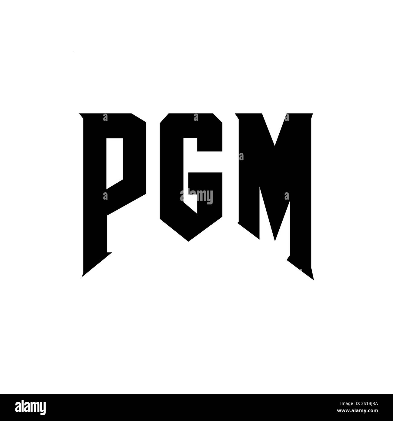 Conception de logo de lettre de PGM pour la société de technologie. Combinaison de couleurs noir et blanc de conception de logo PGM. Logo PGM, vecteur PGM, conception PGM, icône PGM, PGM alph Illustration de Vecteur