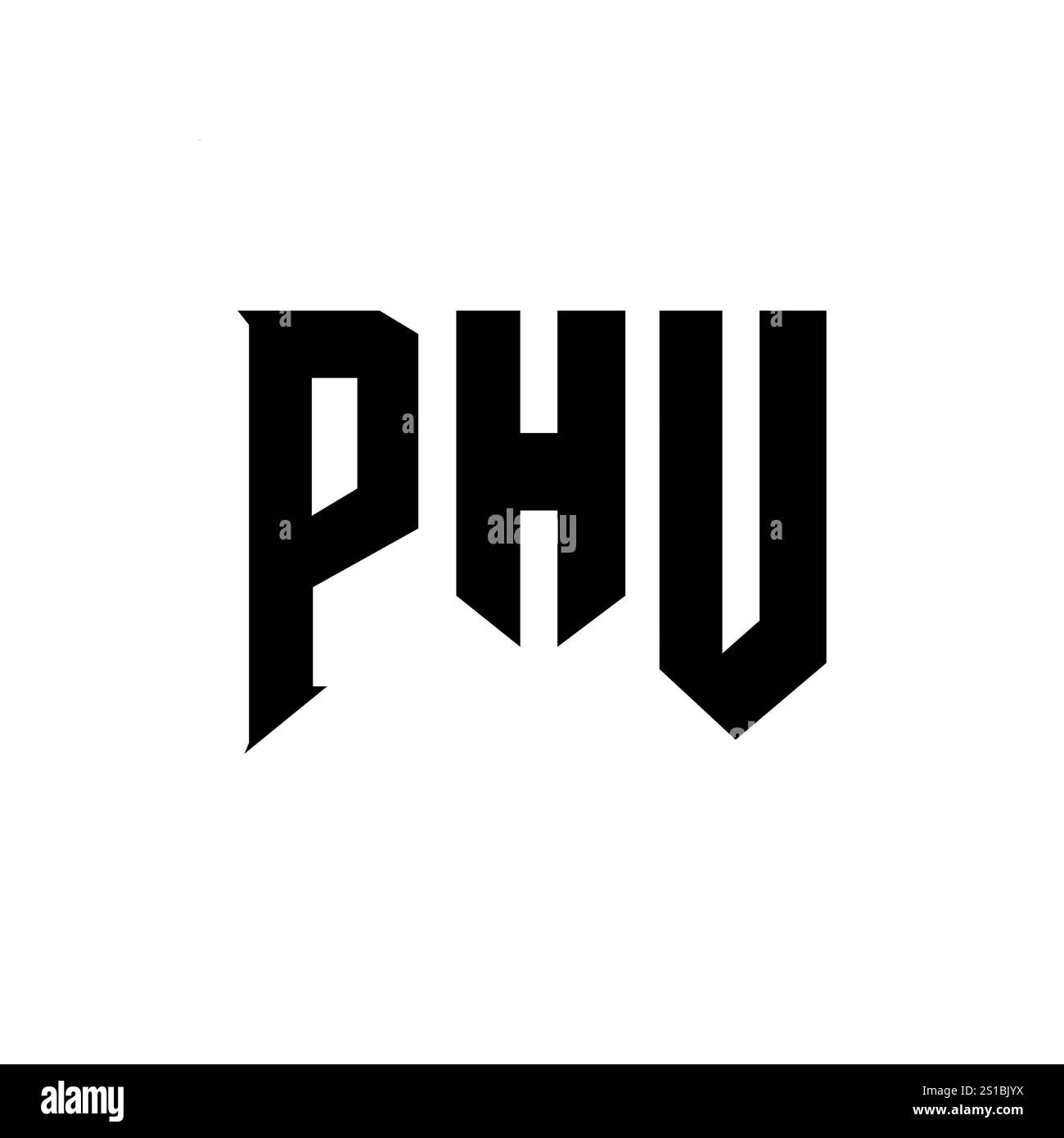 Conception de logo de lettre de PHU pour la société de technologie. Logo UCP combinaison de couleurs noir et blanc. Logo PHU, vecteur PHU, conception PHU, icône PHU, PHU alph Illustration de Vecteur