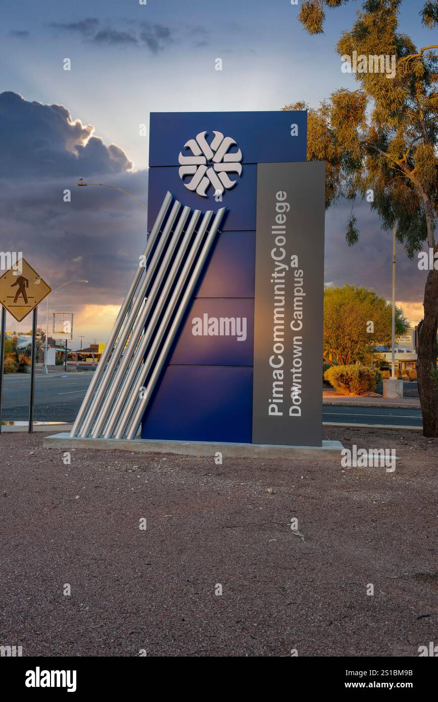 Pima Community College, campus du centre-ville, panneau Tucson Arizona Banque D'Images