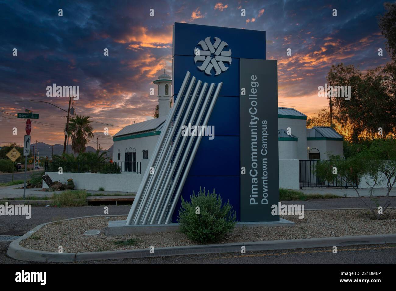 Pima Community College, campus du centre-ville, panneau Tucson Arizona Banque D'Images