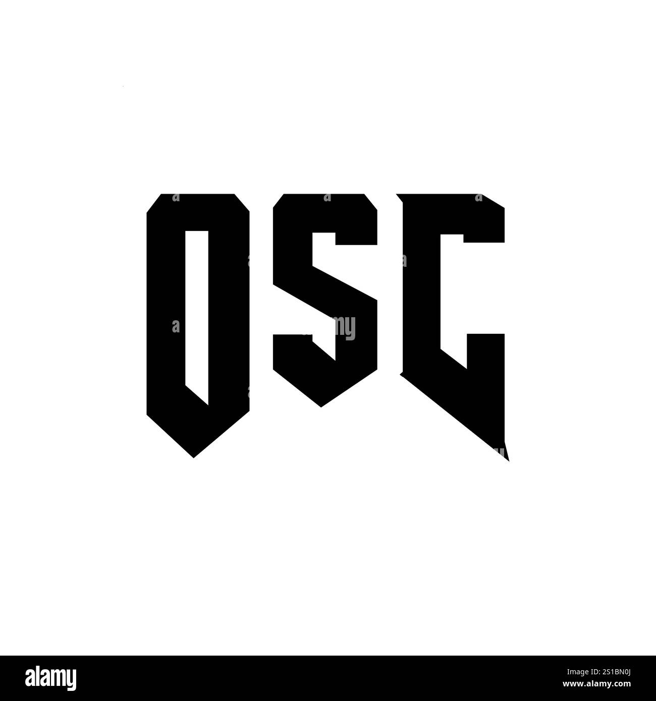 Conception de logo de lettre OSC pour la société de technologie. Combinaison de couleurs noir et blanc de conception de logo OSC. Logo OSC, vecteur OSC, conception OSC, icône OSC, OSC alph Illustration de Vecteur